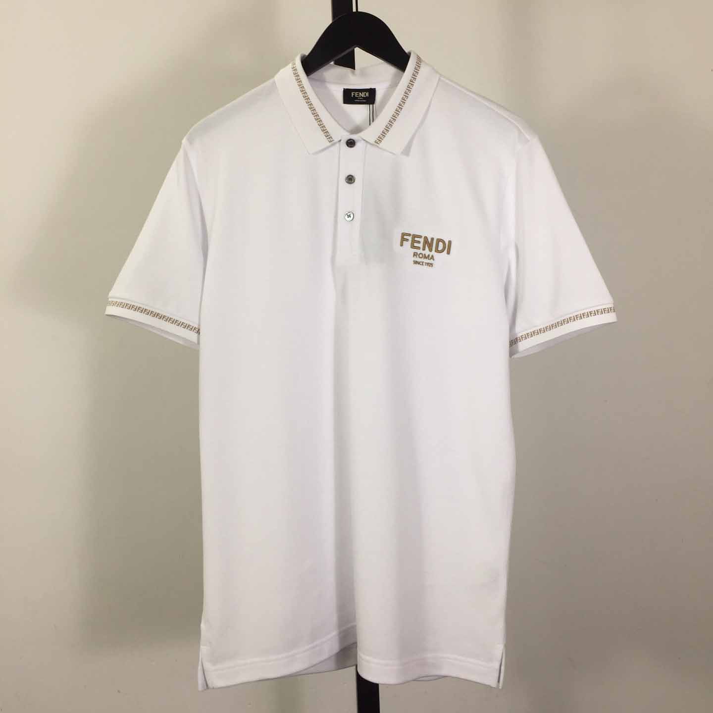 Fendi Logo Cotton Polo Shirt - FashionPlug