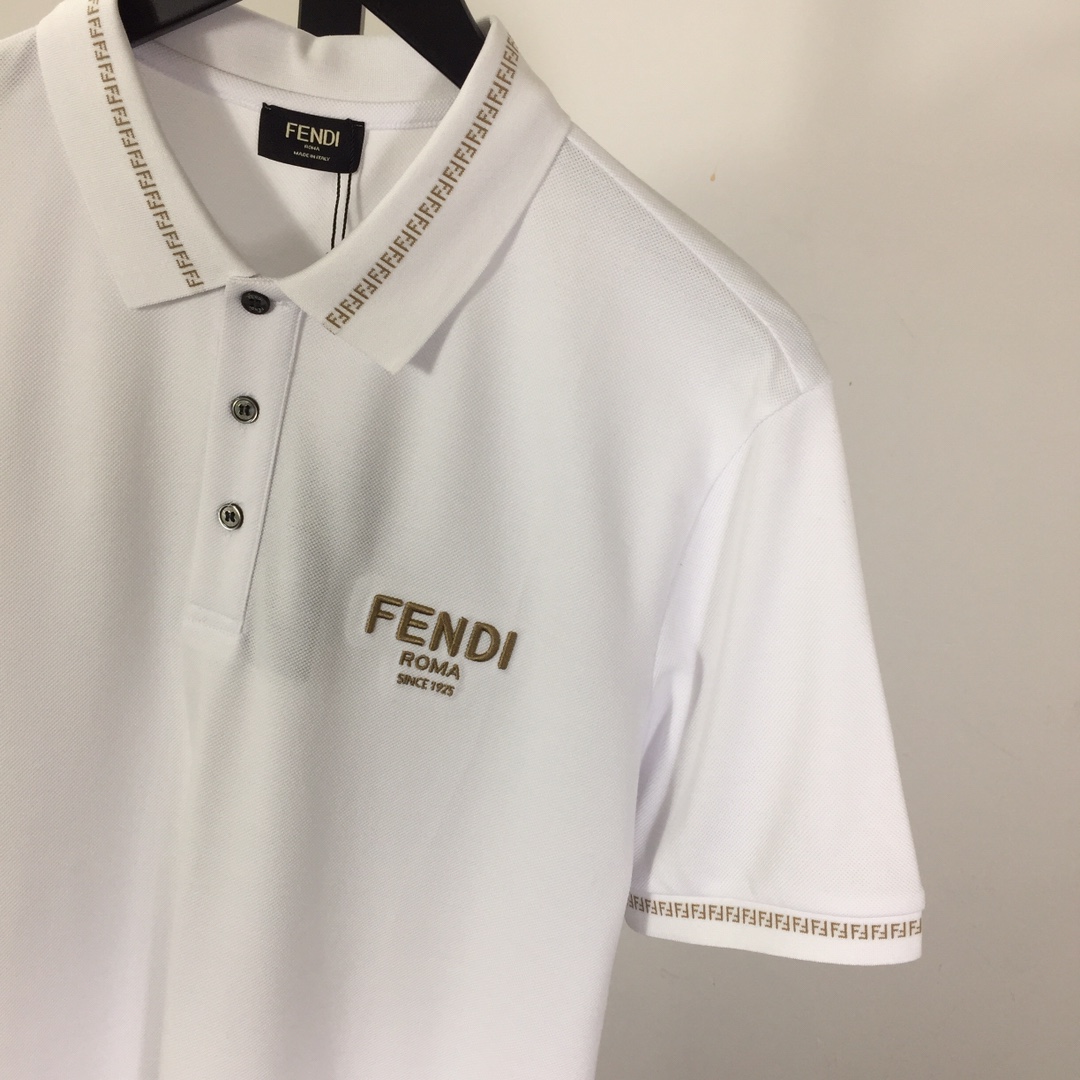 Fendi Logo Cotton Polo Shirt - FashionPlug