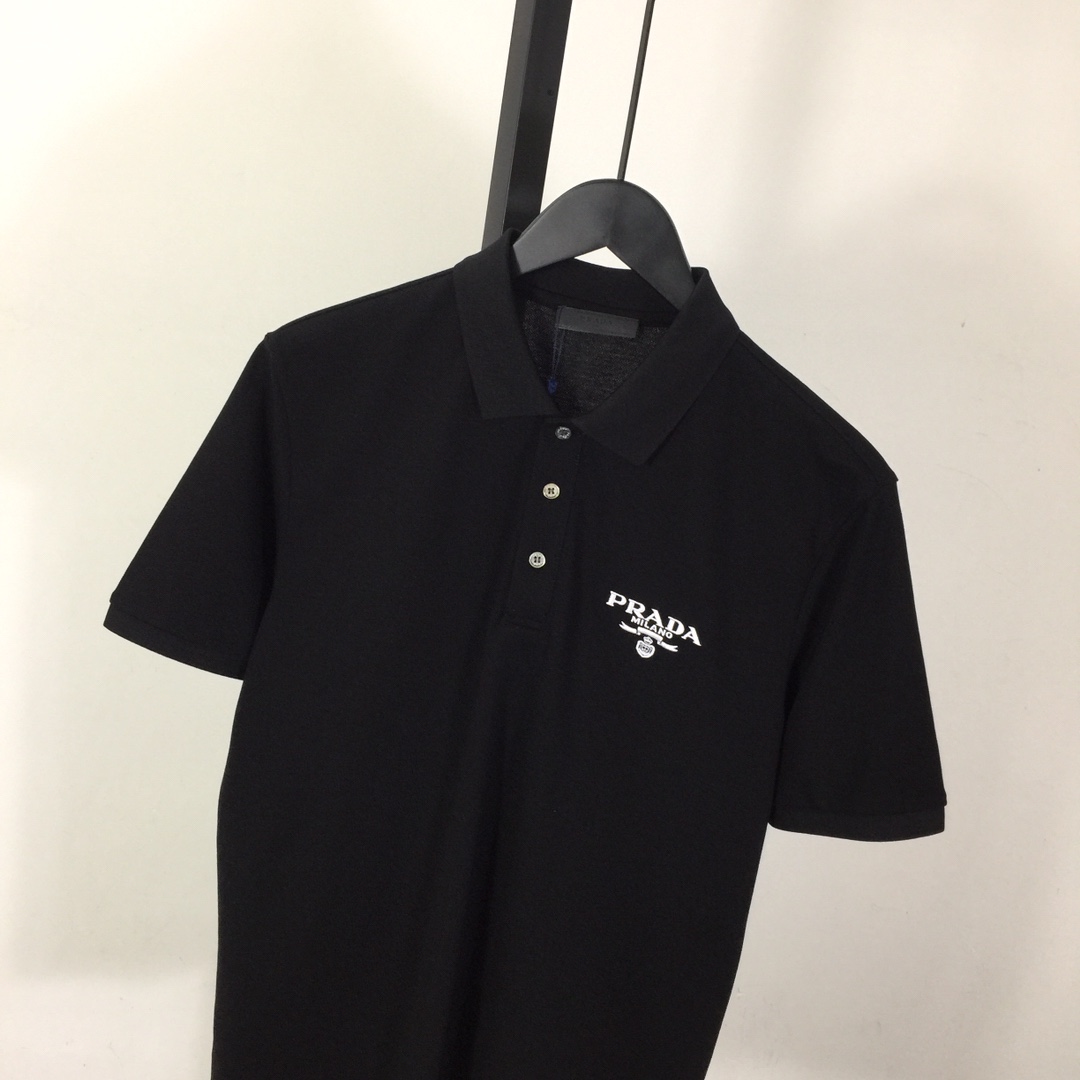 Prada Logo Cotton Polo Shirt - FashionPlug