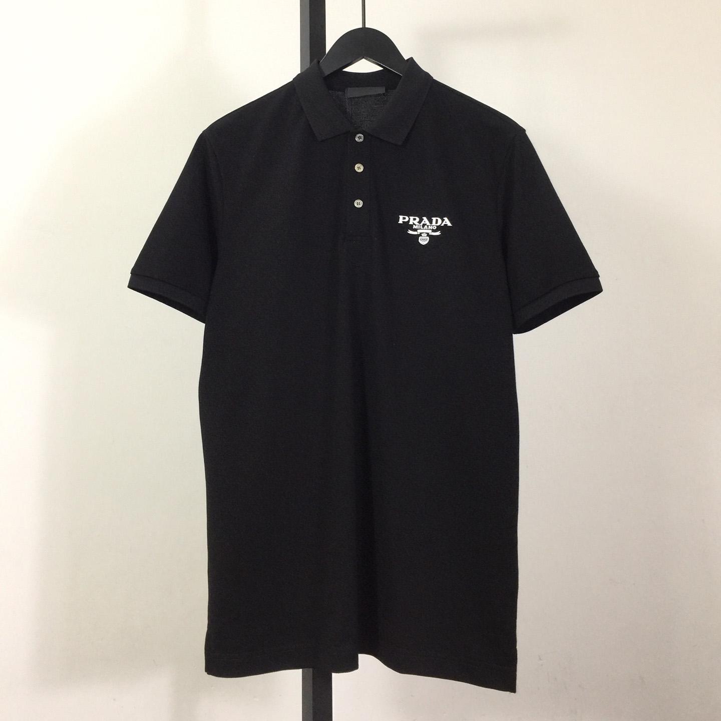 Prada Logo Cotton Polo Shirt - FashionPlug