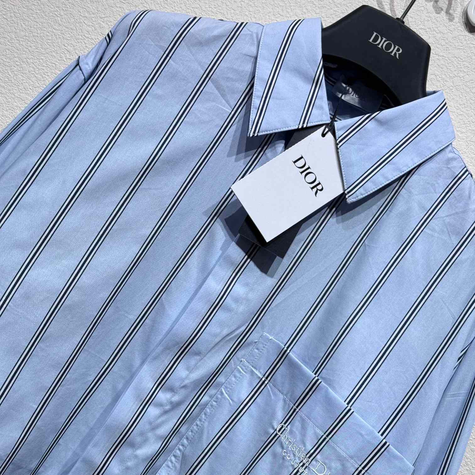 Dior Striped Overshirt  - FashionPlug