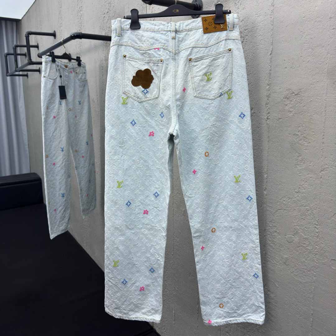 Louis Vuitton x Tyler The Creator Monogram Dnim Pants - FashionPlug