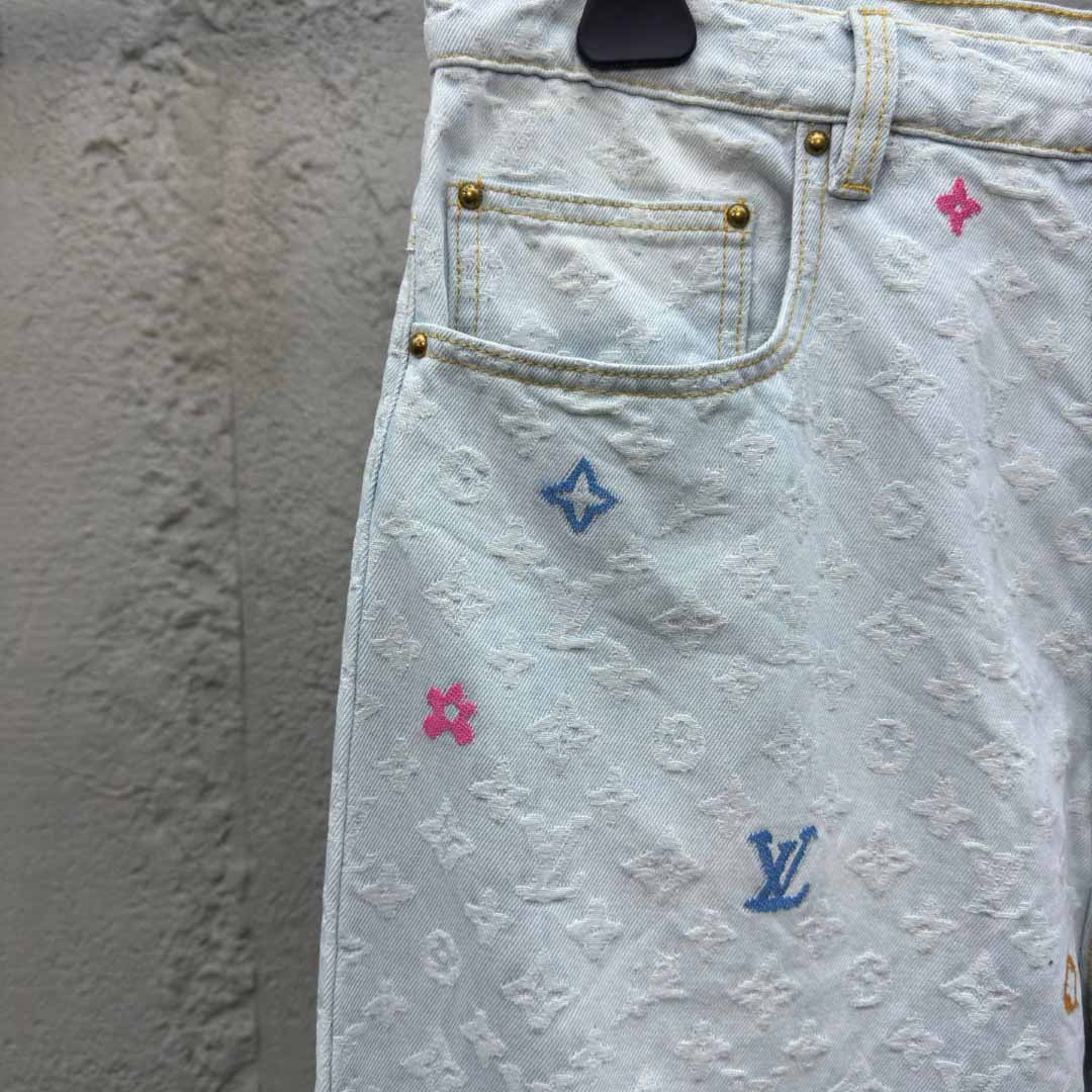 Louis Vuitton x Tyler The Creator Monogram Dnim Pants - FashionPlug