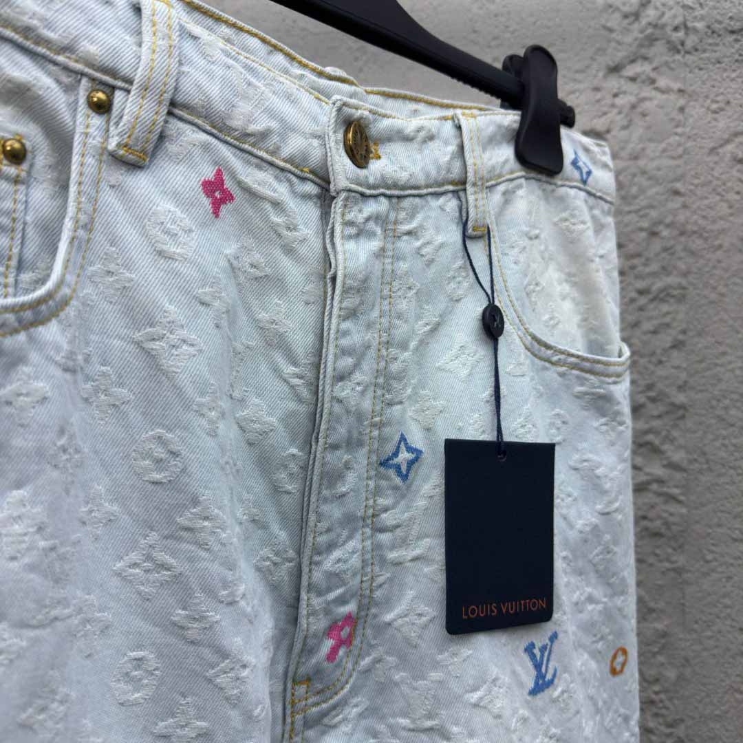 Louis Vuitton x Tyler The Creator Monogram Dnim Pants - FashionPlug