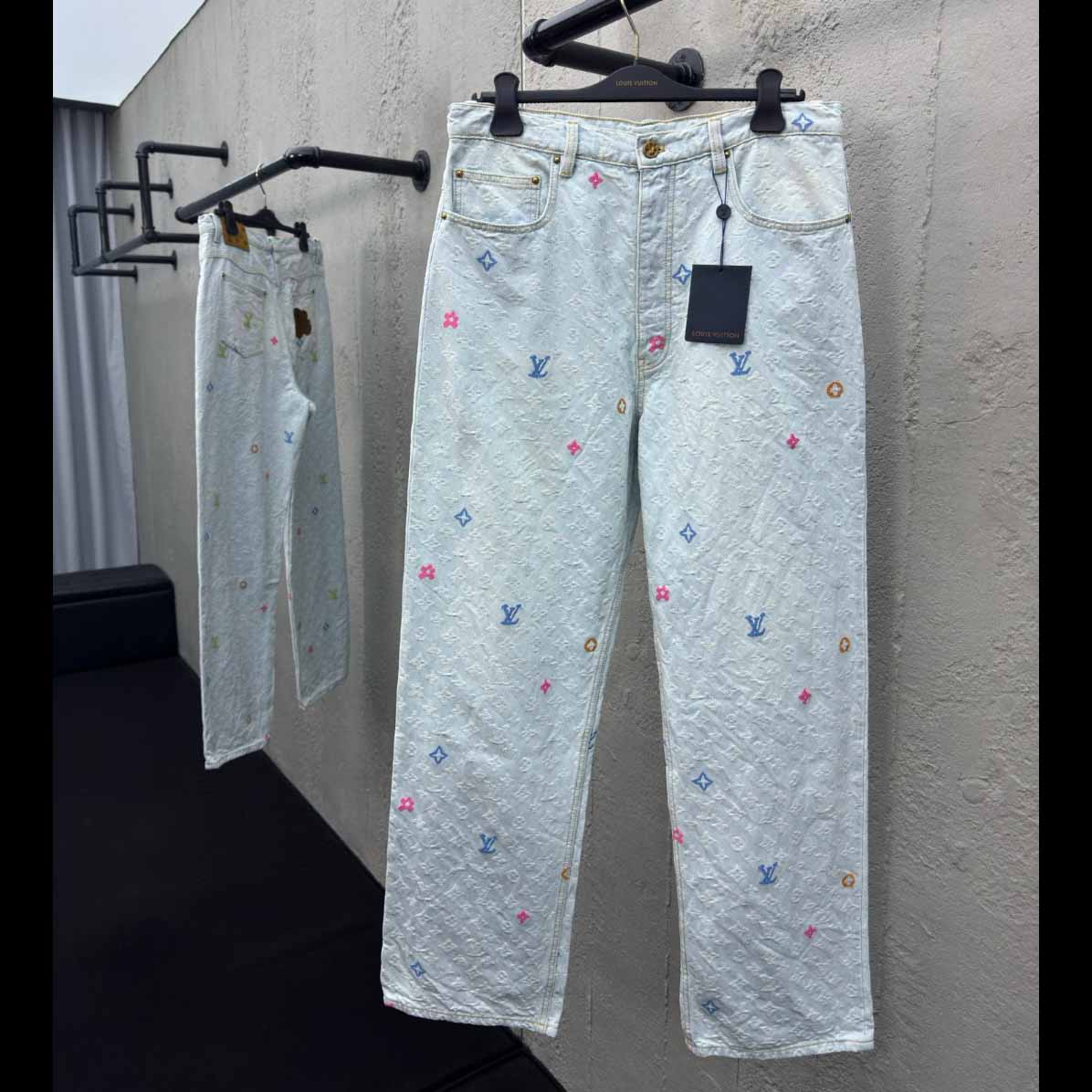 Louis Vuitton x Tyler The Creator Monogram Dnim Pants - FashionPlug