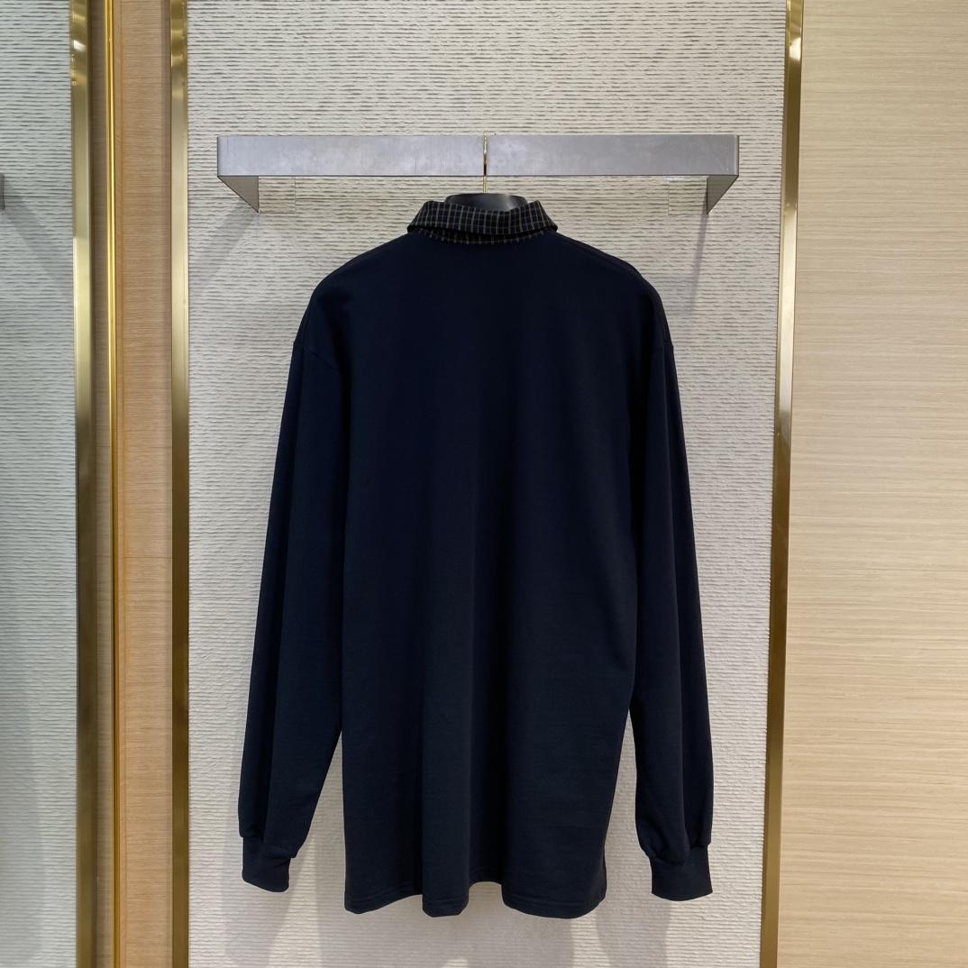 Balenciaga Unity Sport Long Sleeve Shirt Collar Polo In Faded Black - FashionPlug