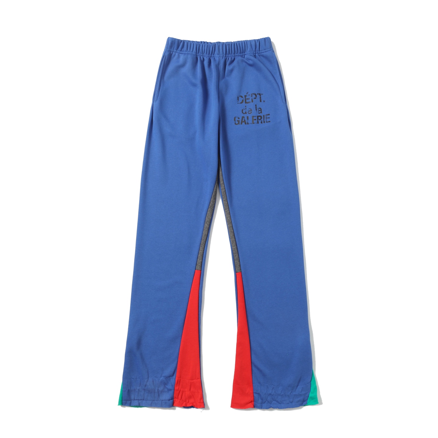 Gallery Dept. Flared Denim-Panelled Logo-Print Cotton-Jersey Sweatpants - FashionPlug
