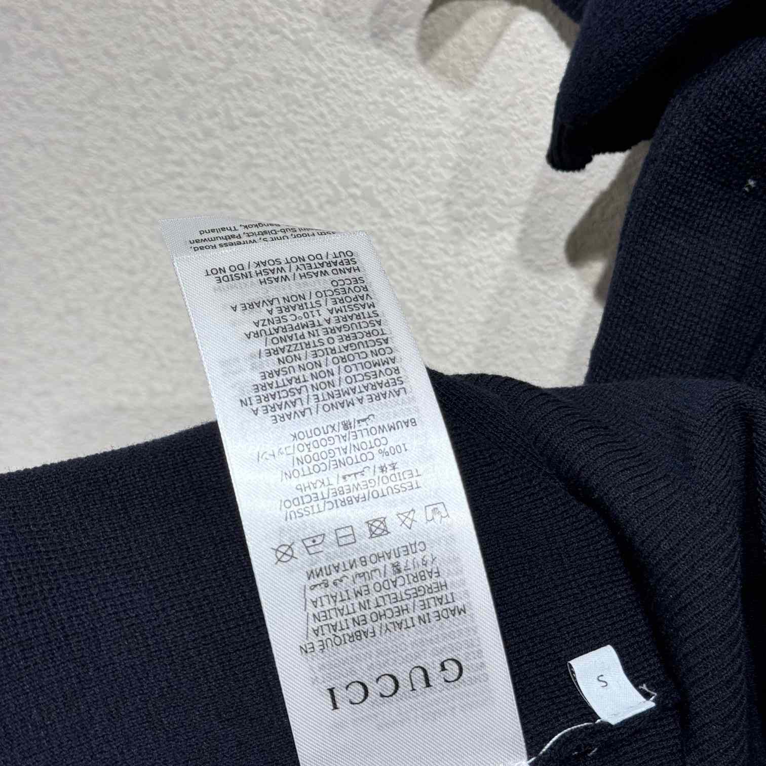 Gucci Silk Cotton T-shirt With Gucci Intarsia - FashionPlug