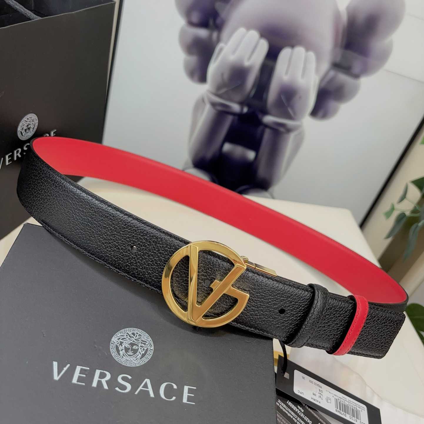 Versace Leather Belt   40mm - FashionPlug