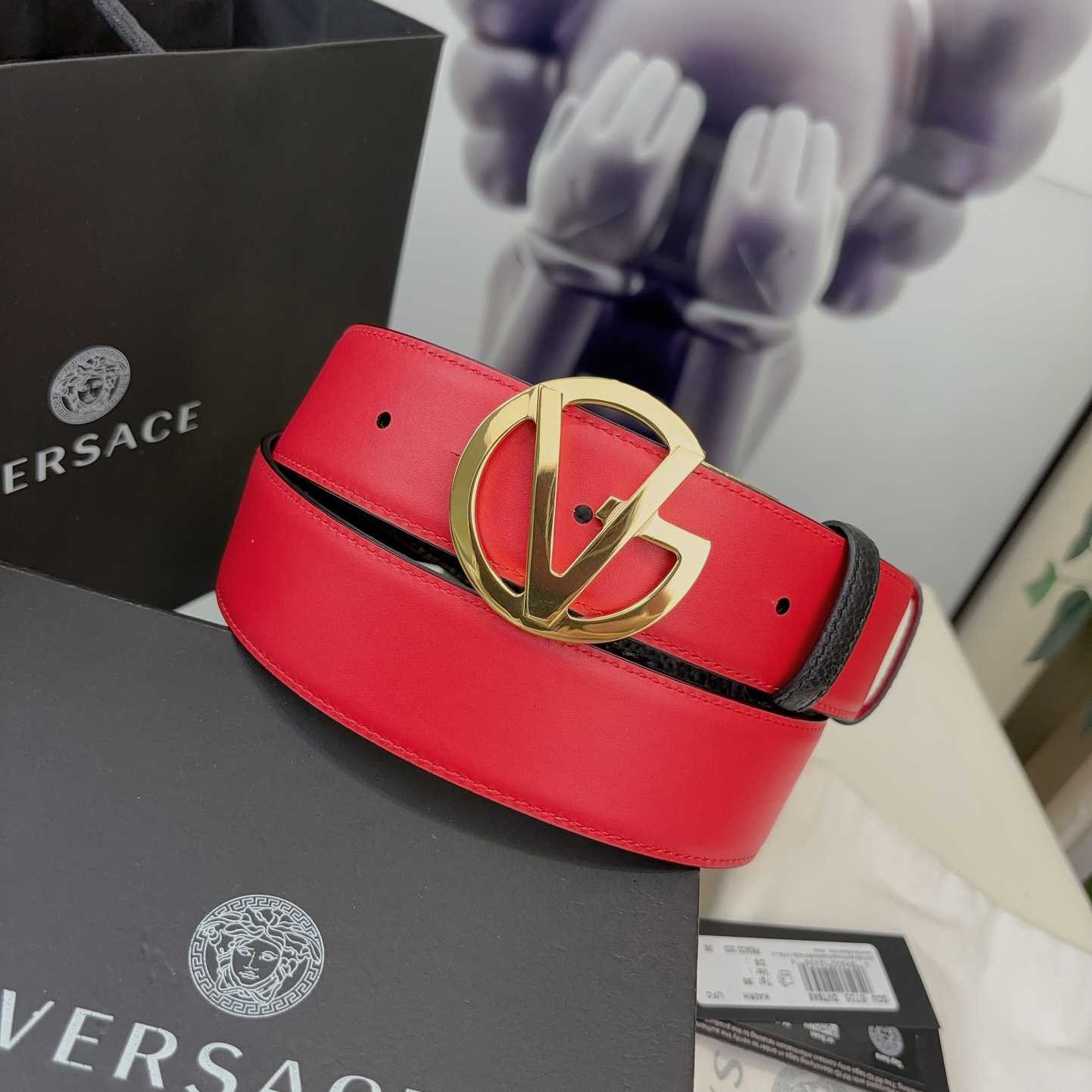 Versace Leather Belt   40mm - FashionPlug