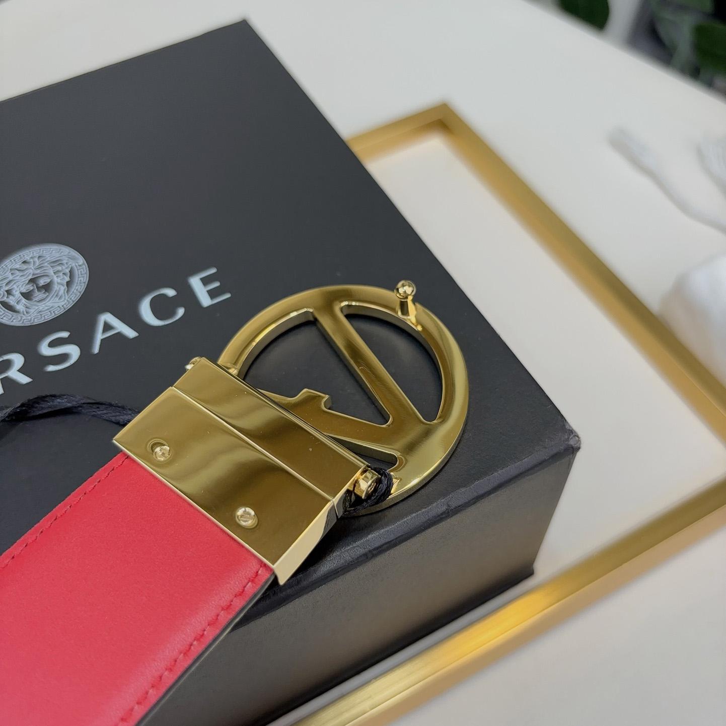 Versace Leather Belt   40mm - FashionPlug