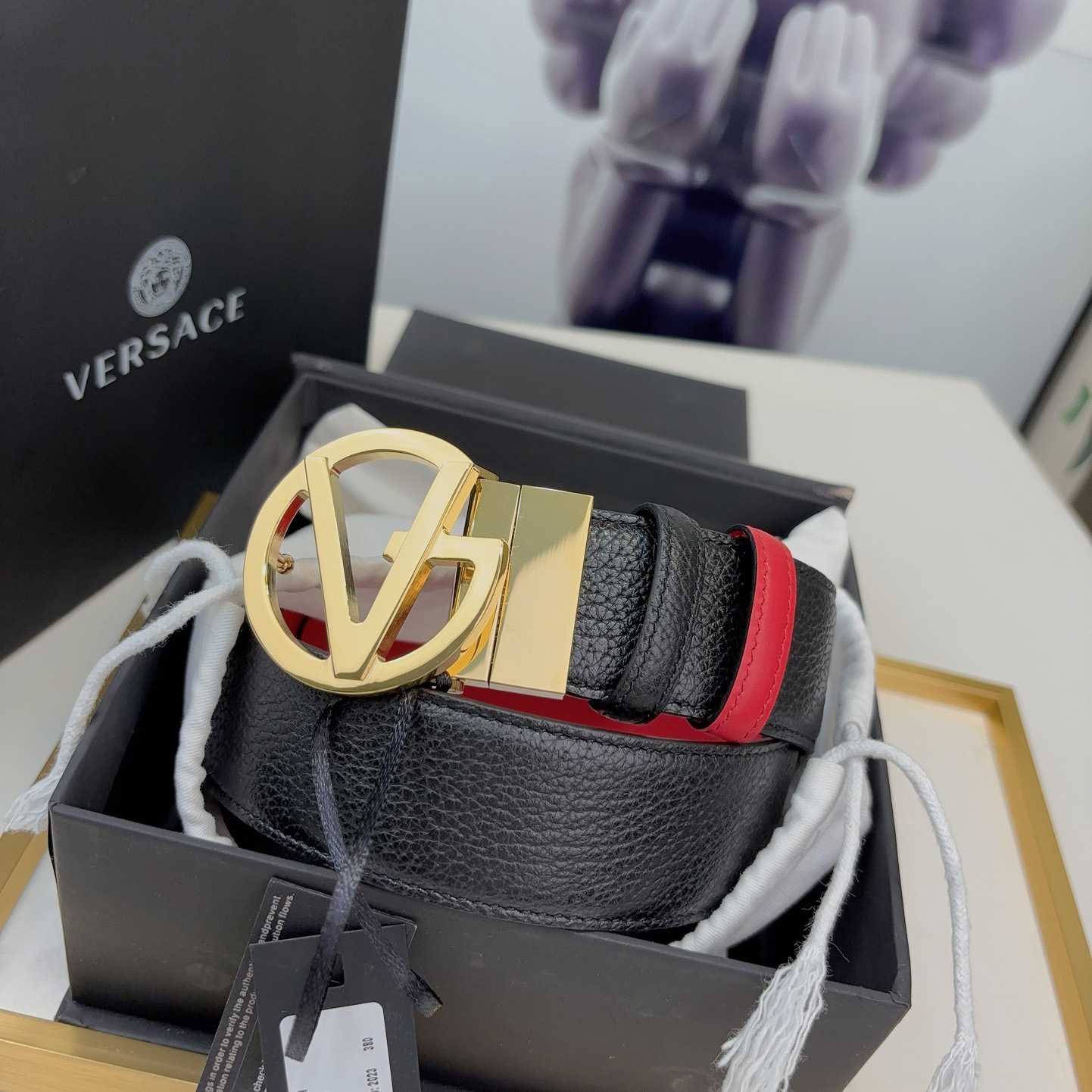 Versace Leather Belt   40mm - FashionPlug