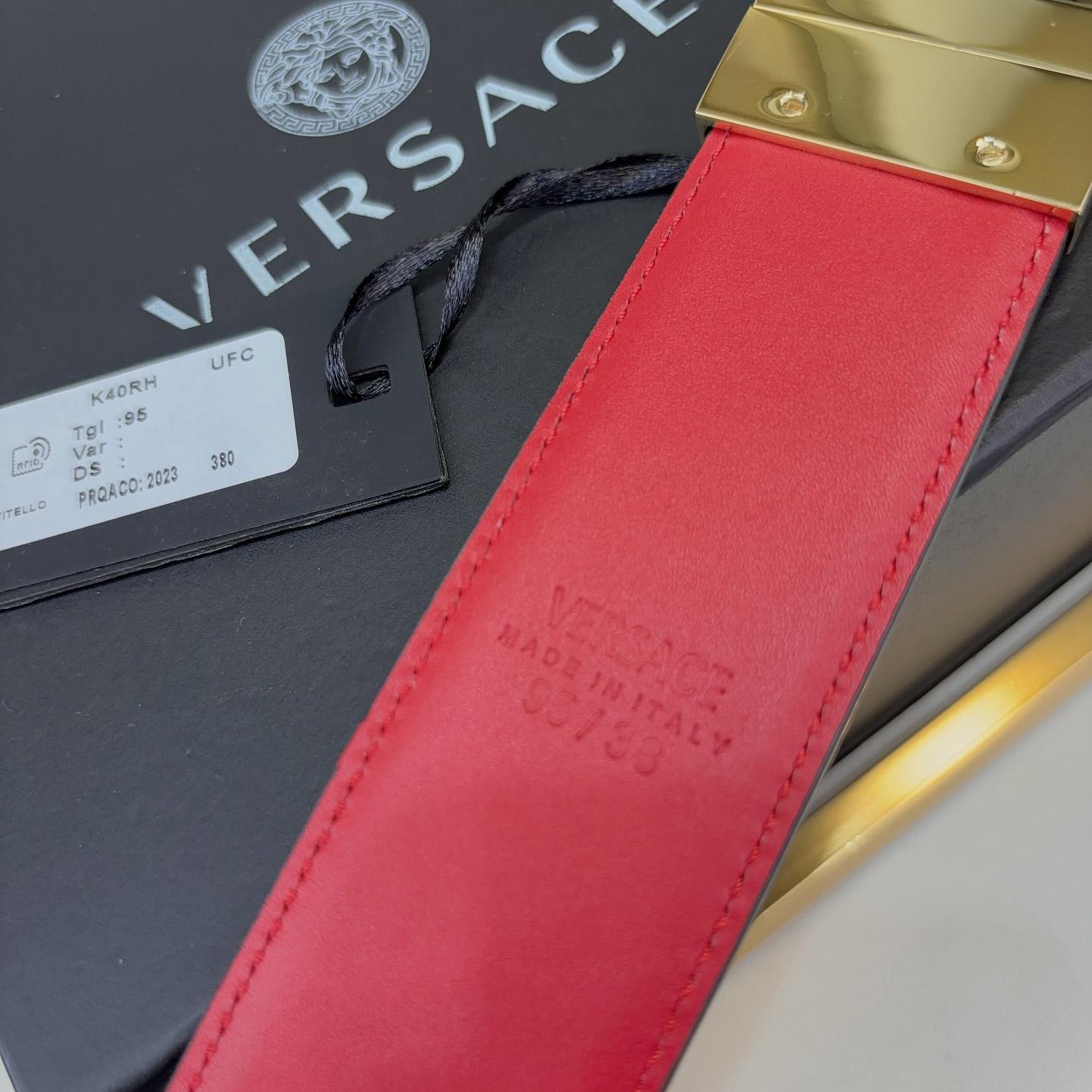 Versace Leather Belt   40mm - FashionPlug