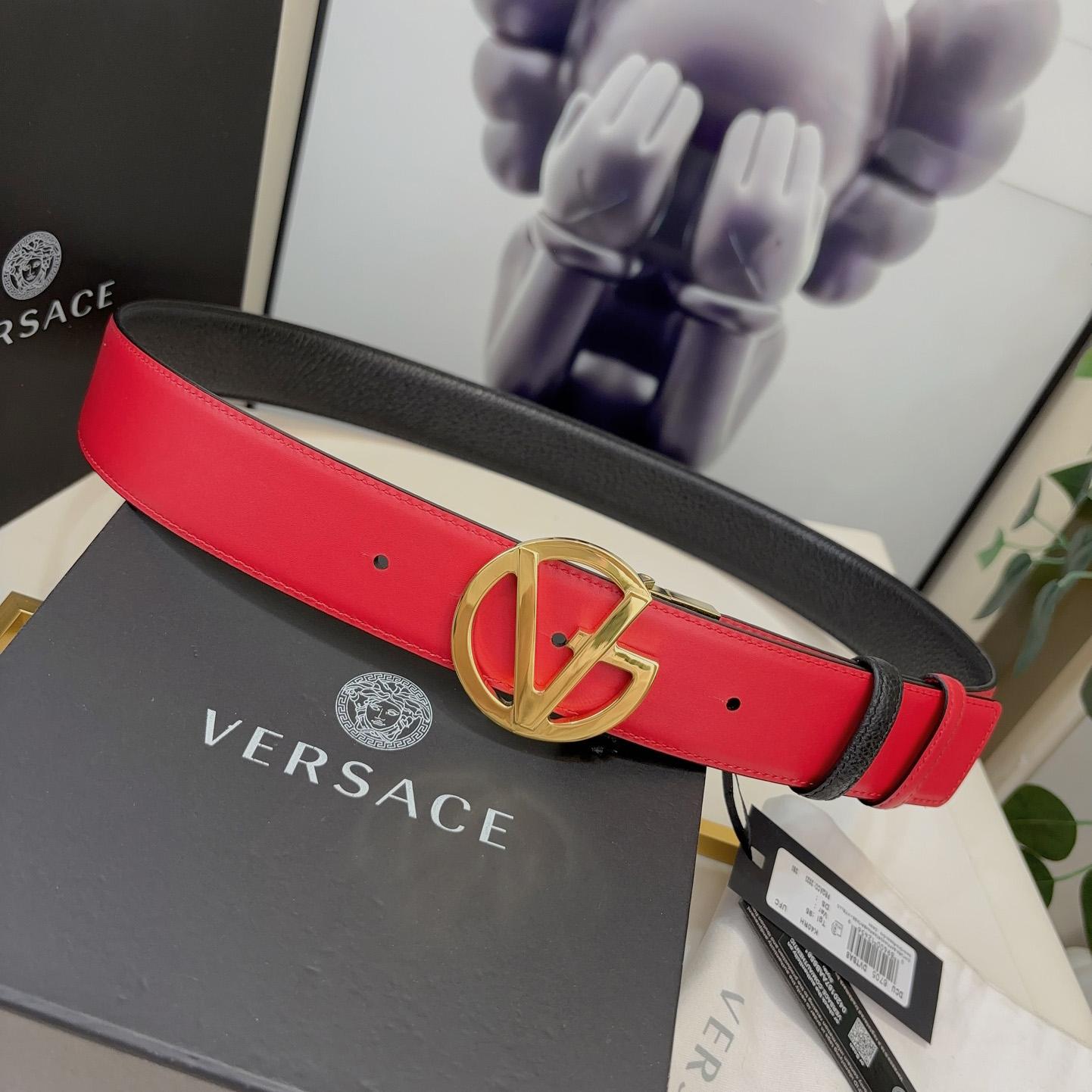 Versace Leather Belt   40mm - FashionPlug