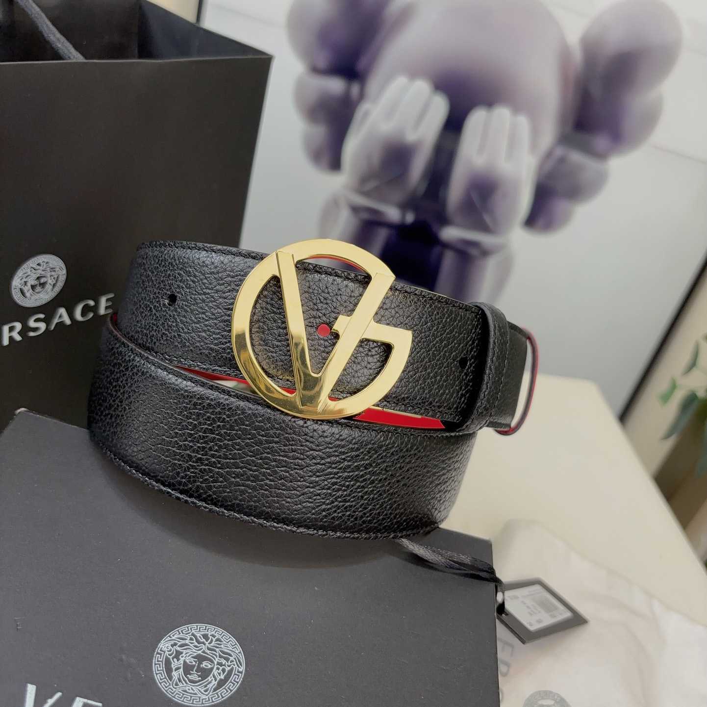 Versace Leather Belt   40mm - FashionPlug