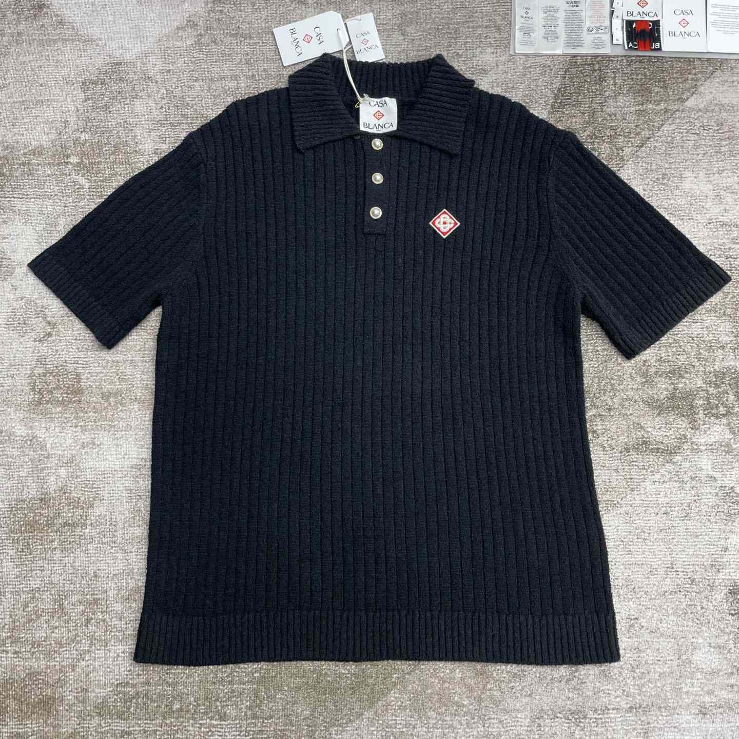 Casablanca Boucle Knit Polo Shirt   D0085 - FashionPlug