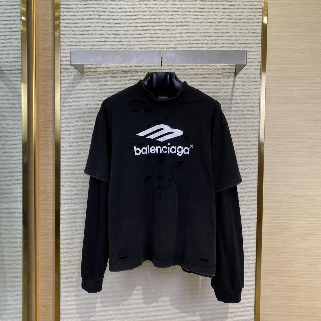 Balenciaga 3B Sport Icon Layered T-Shirt Medium Fit in black - FashionPlug