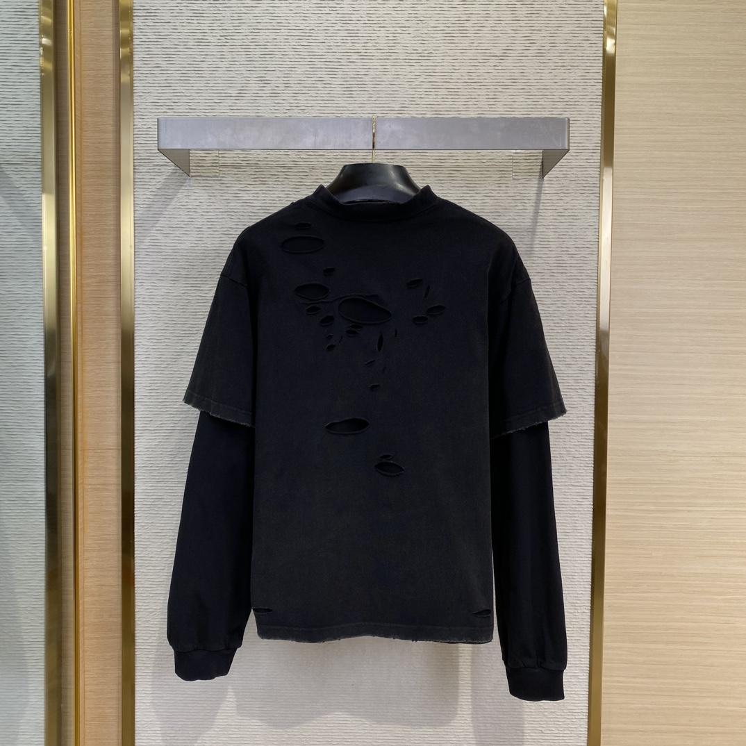 Balenciaga 3B Sport Icon Layered T-Shirt Medium Fit in black - FashionPlug