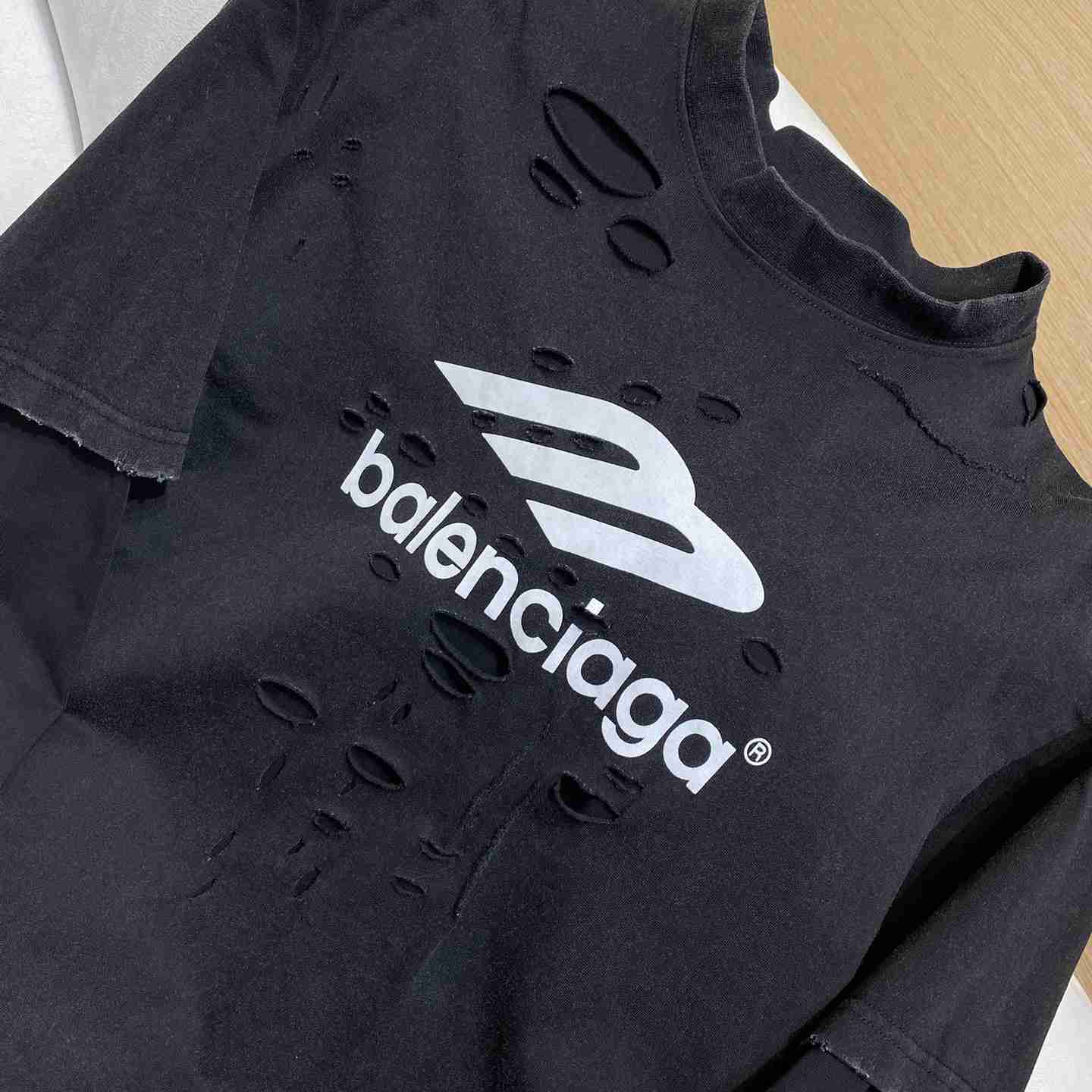 Balenciaga 3B Sport Icon Layered T-Shirt Medium Fit in black - FashionPlug