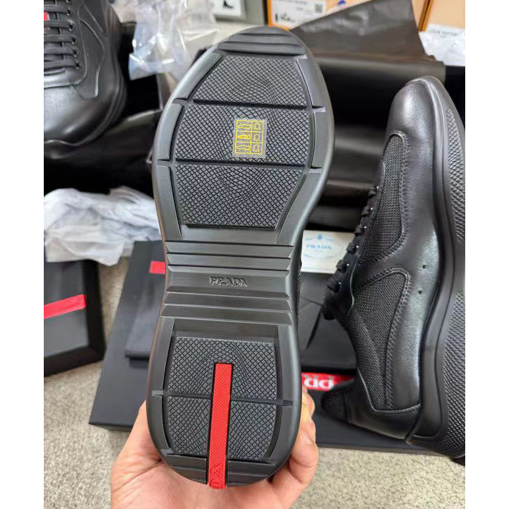 Prada America's Cup Soft Rubber And Bike Fabric Sneakers - FashionPlug