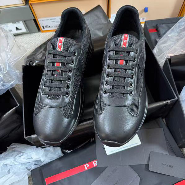 Prada America's Cup Soft Rubber And Bike Fabric Sneakers - FashionPlug