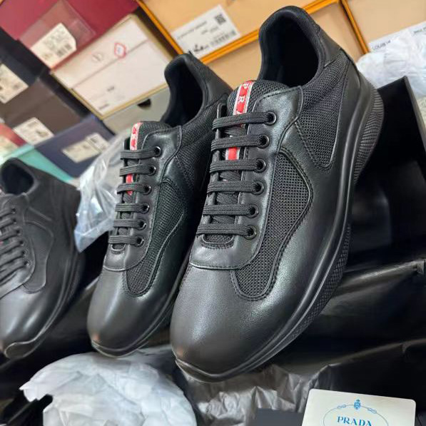 Prada America's Cup Soft Rubber And Bike Fabric Sneakers - FashionPlug
