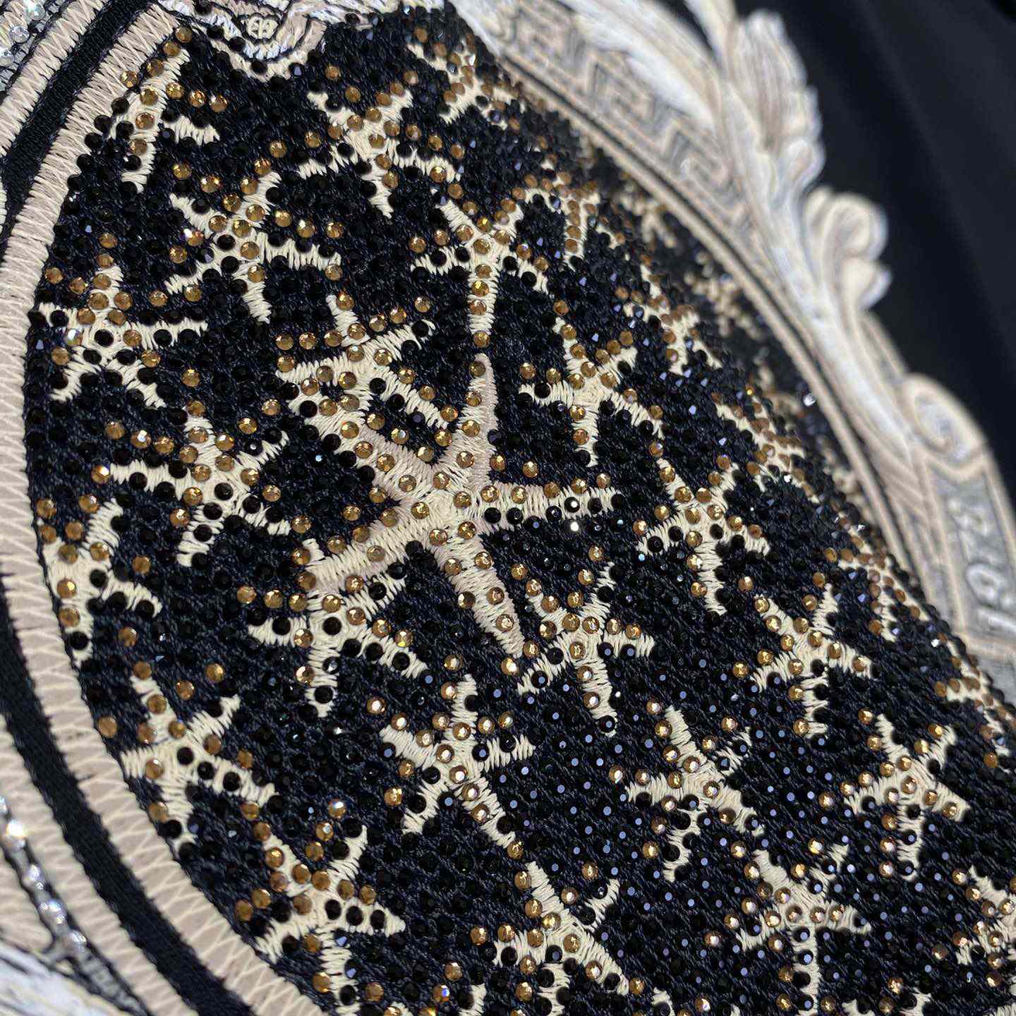 Versace Crystal Starfish Blason T-Shirt Black  - FashionPlug