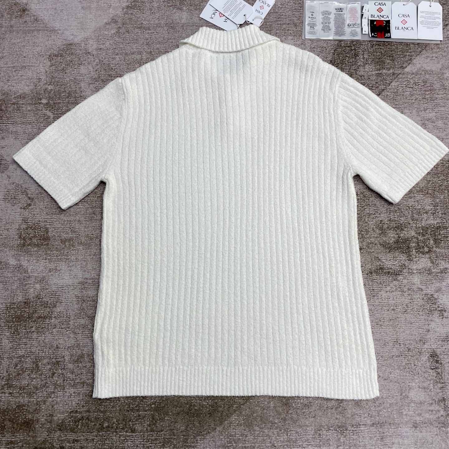 Casablanca Boucle Knit Polo Shirt   D0084 - FashionPlug