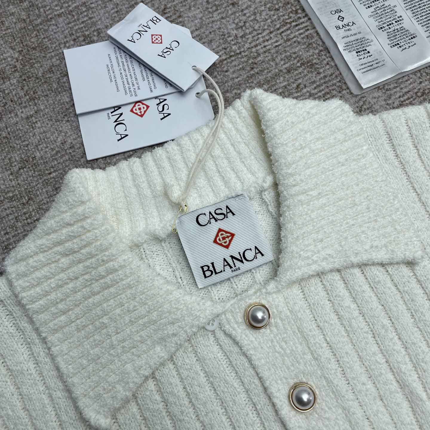 Casablanca Boucle Knit Polo Shirt   D0084 - FashionPlug