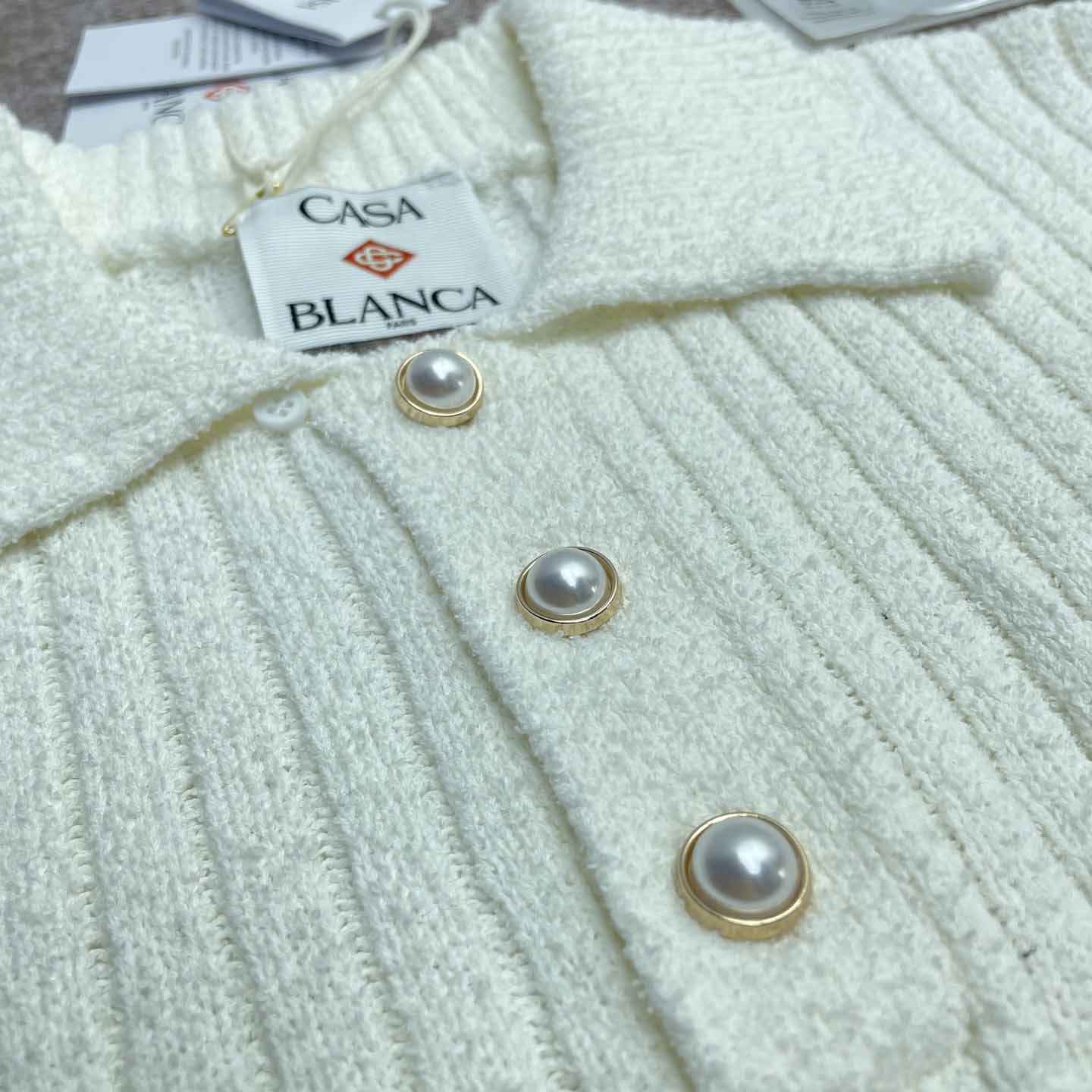 Casablanca Boucle Knit Polo Shirt   D0084 - FashionPlug