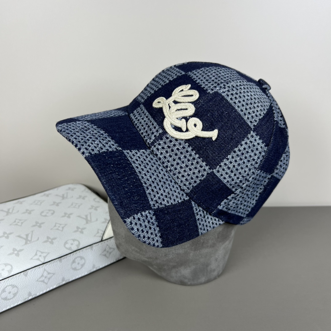 Louis Vuitton Damier 3D Denim Cap - FashionPlug