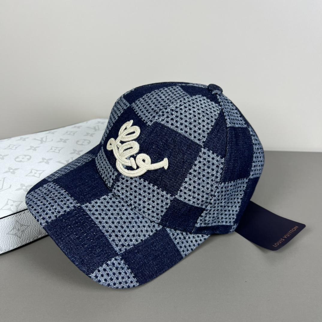 Louis Vuitton Damier 3D Denim Cap - FashionPlug