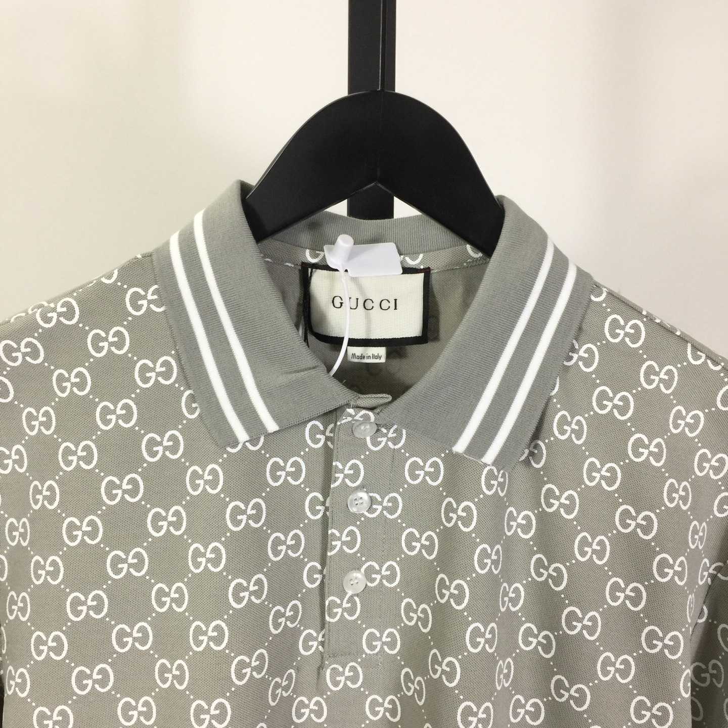 Gucci GG Cotton Lamé Jacquard Polo Shirt - FashionPlug