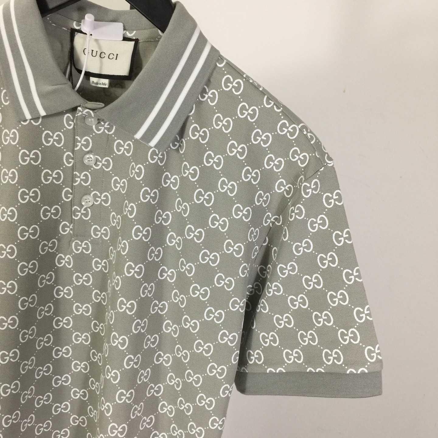 Gucci GG Cotton Lamé Jacquard Polo Shirt - FashionPlug
