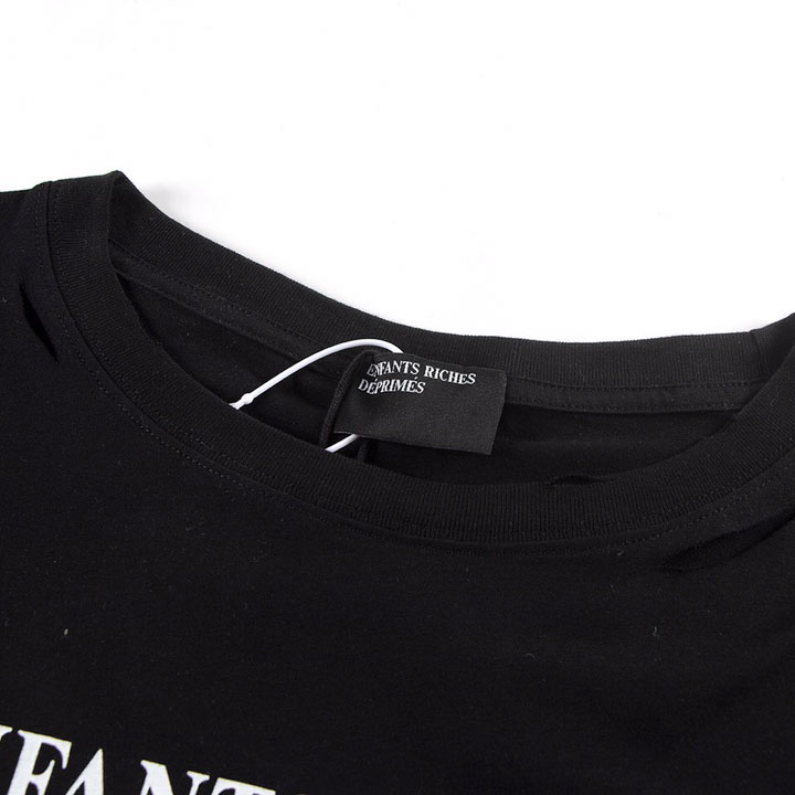 Enfants Riches Déprimés Cropped Distressed Logo-Print Cotton-Jersey - FashionPlug