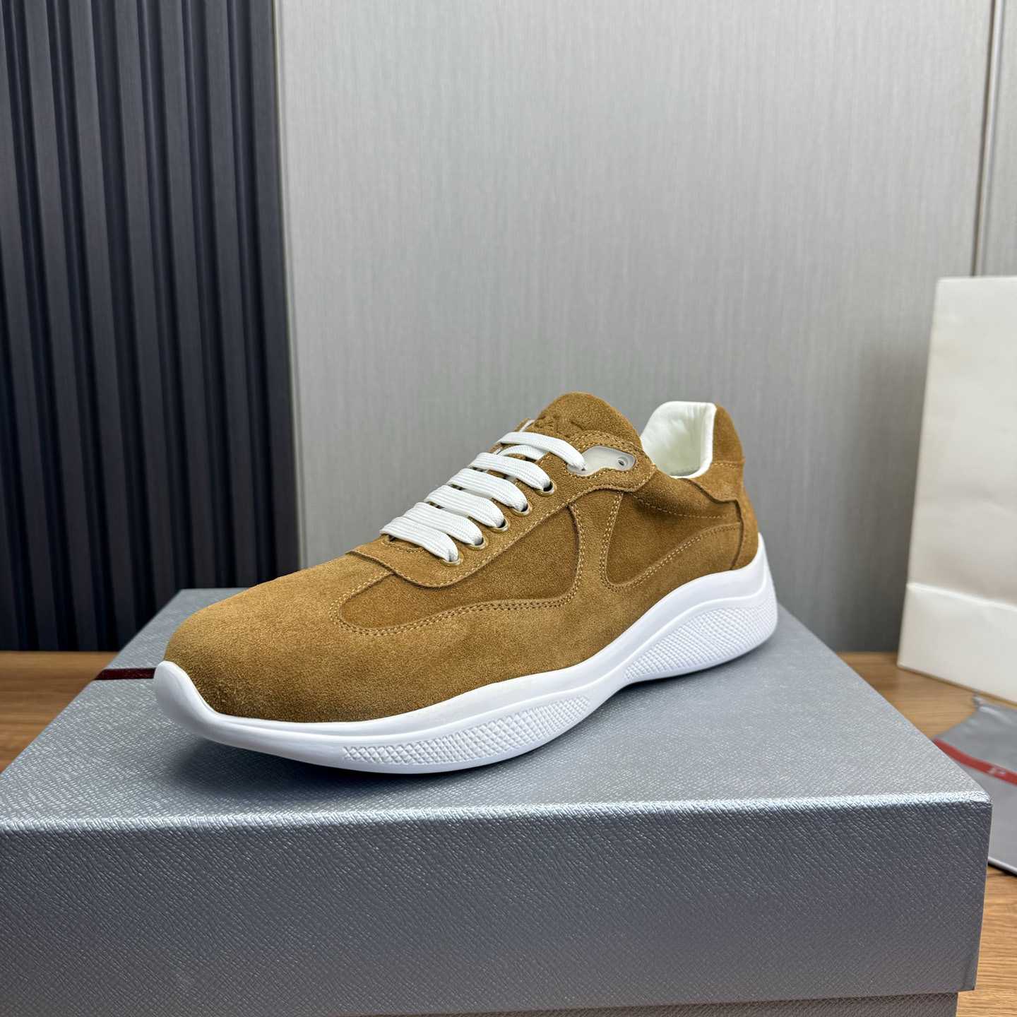 Prada America's Cup Suede Sneakers - FashionPlug