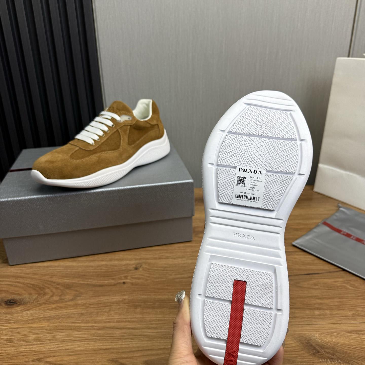 Prada America's Cup Suede Sneakers - FashionPlug
