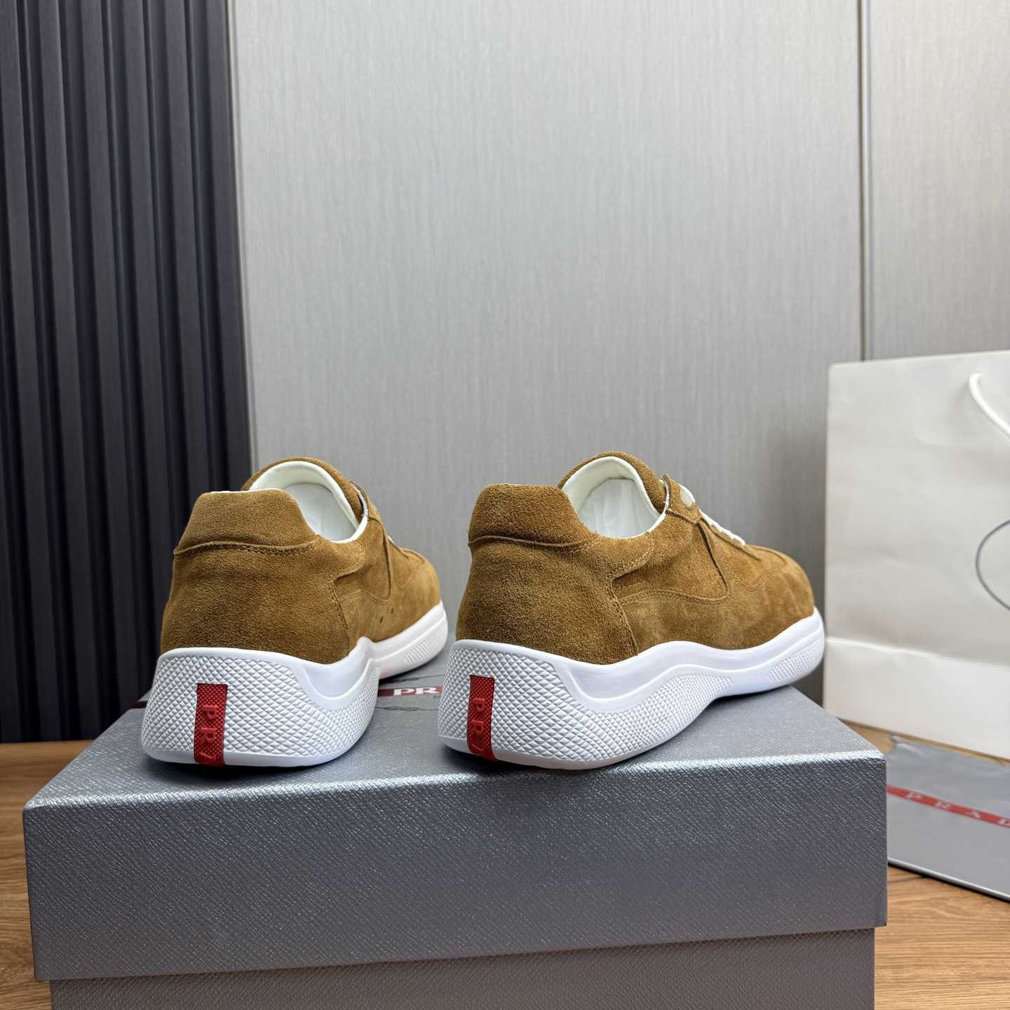 Prada America's Cup Suede Sneakers - FashionPlug