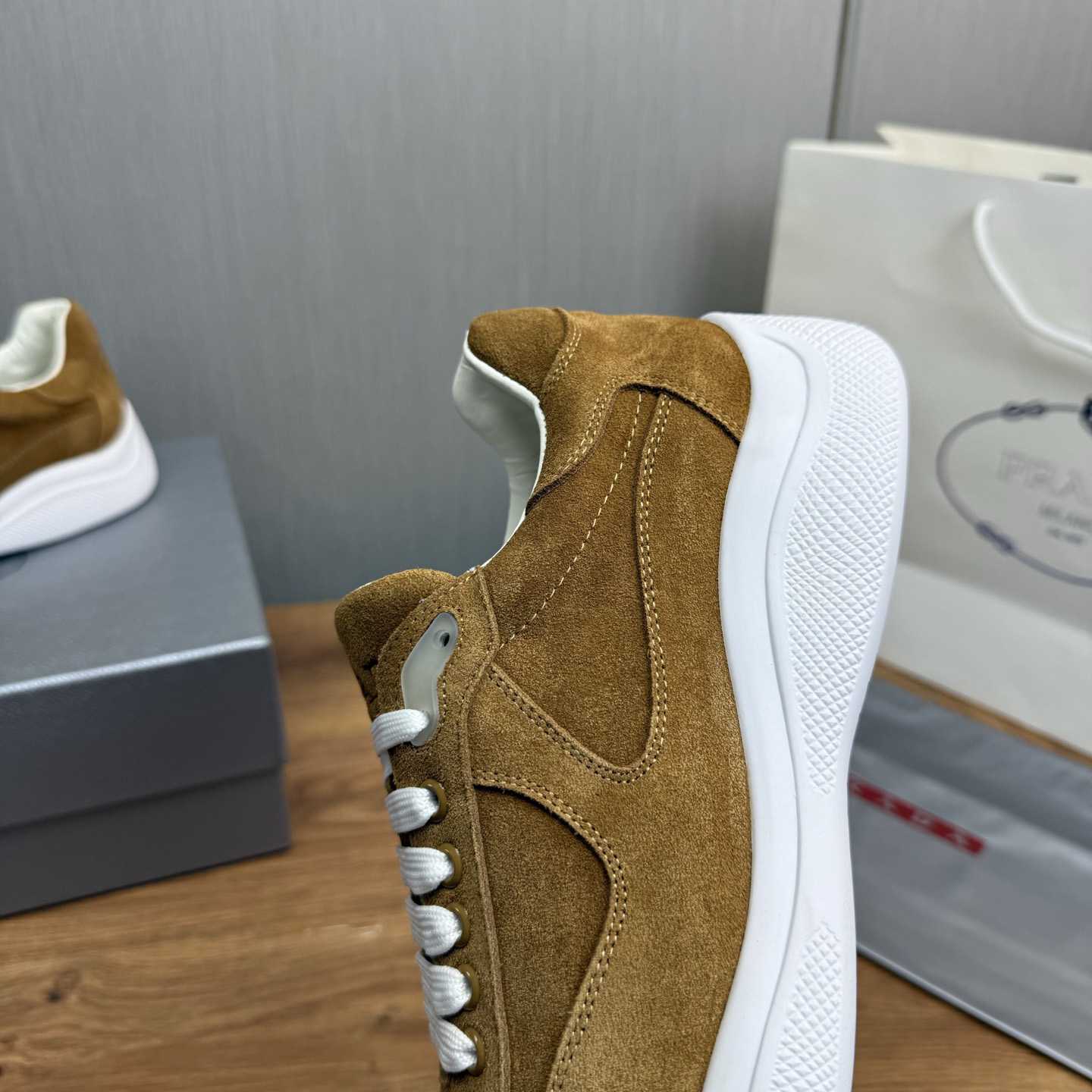 Prada America's Cup Suede Sneakers - FashionPlug