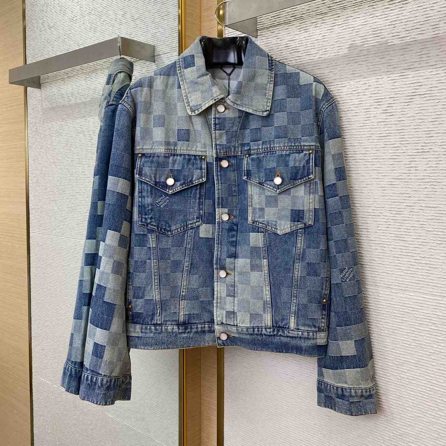 Louis Vuitton Damier Denim Jacket   - FashionPlug