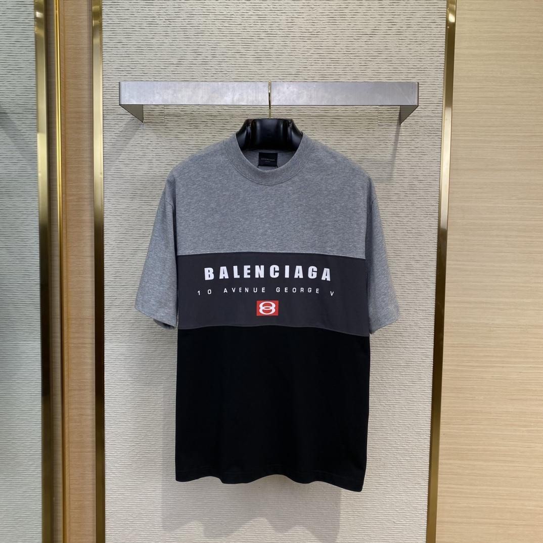 Balenciaga Unity Sport T-Shirt Large Fit In Grey And Dark Navy Dry Jersey - FashionPlug