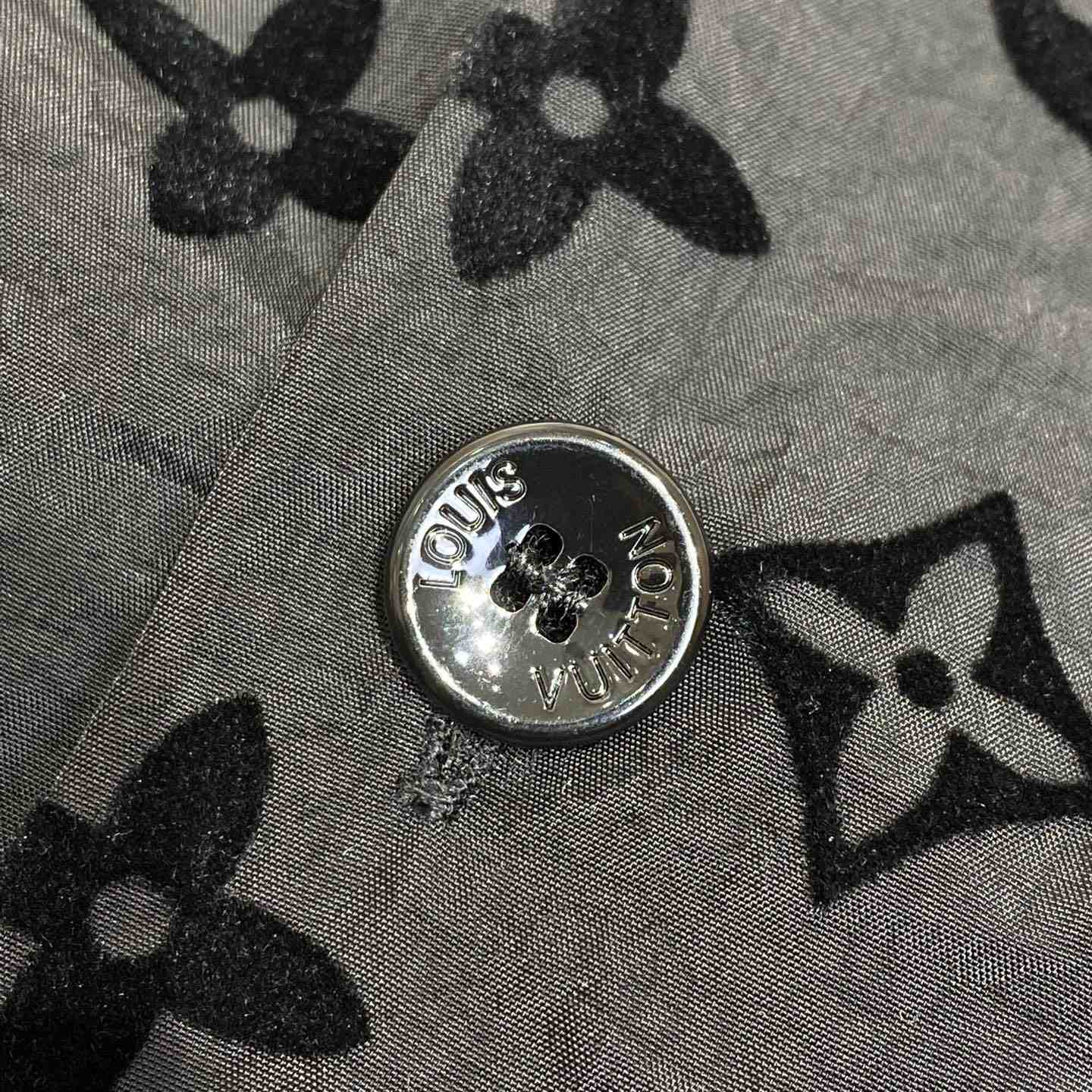Louis Vuitton Flocked  Monogram Short-Sleeved Shirt - FashionPlug