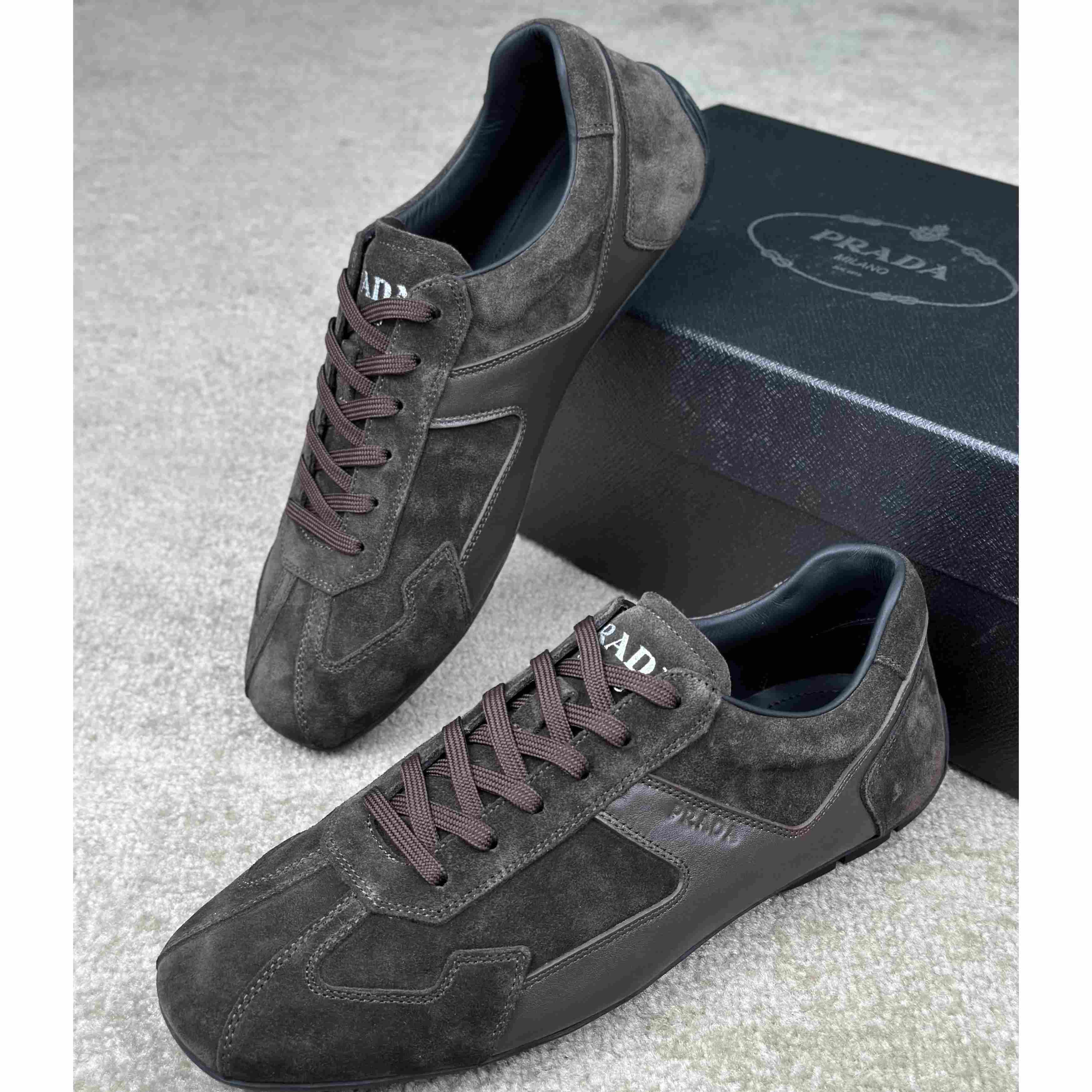 Prada Leather Male Sneaker - FashionPlug