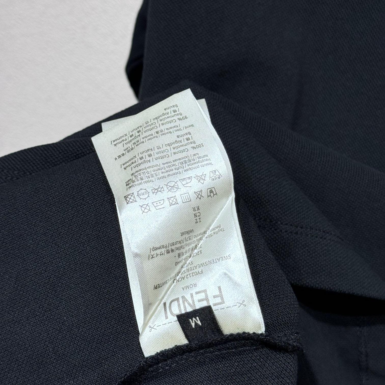 Fendi Black Cotton Polo Shirt - FashionPlug
