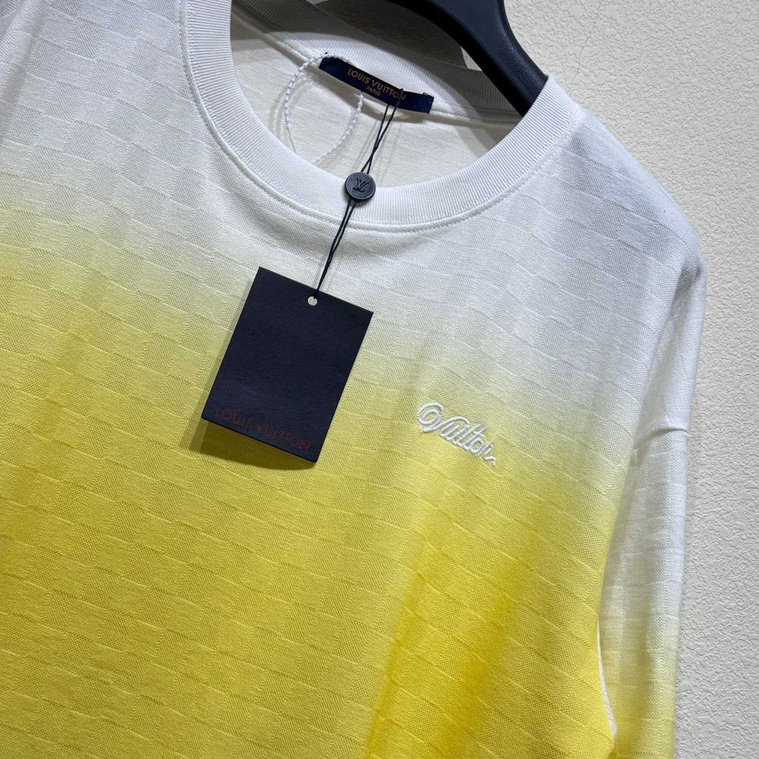Louis Vuitton Damier Gradient Jacquard Cotton T-Shirt   - FashionPlug