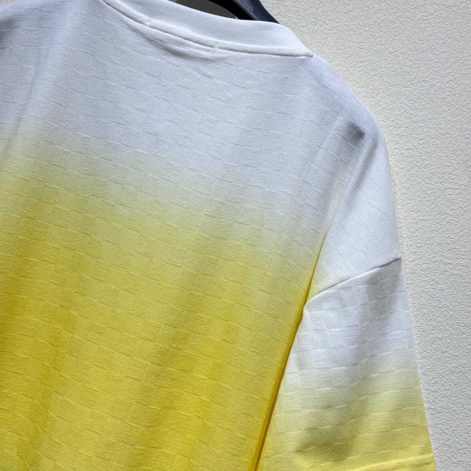 Louis Vuitton Damier Gradient Jacquard Cotton T-Shirt   - FashionPlug