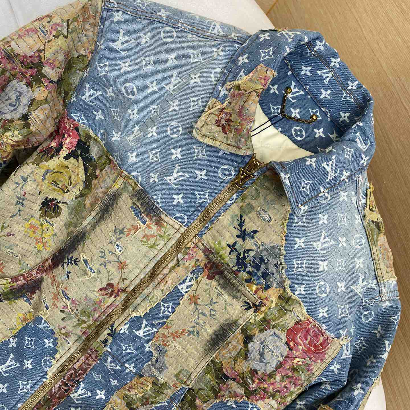 Louis Vuitton Destroyed Workwear Denim Jacket  1AAGQG - FashionPlug