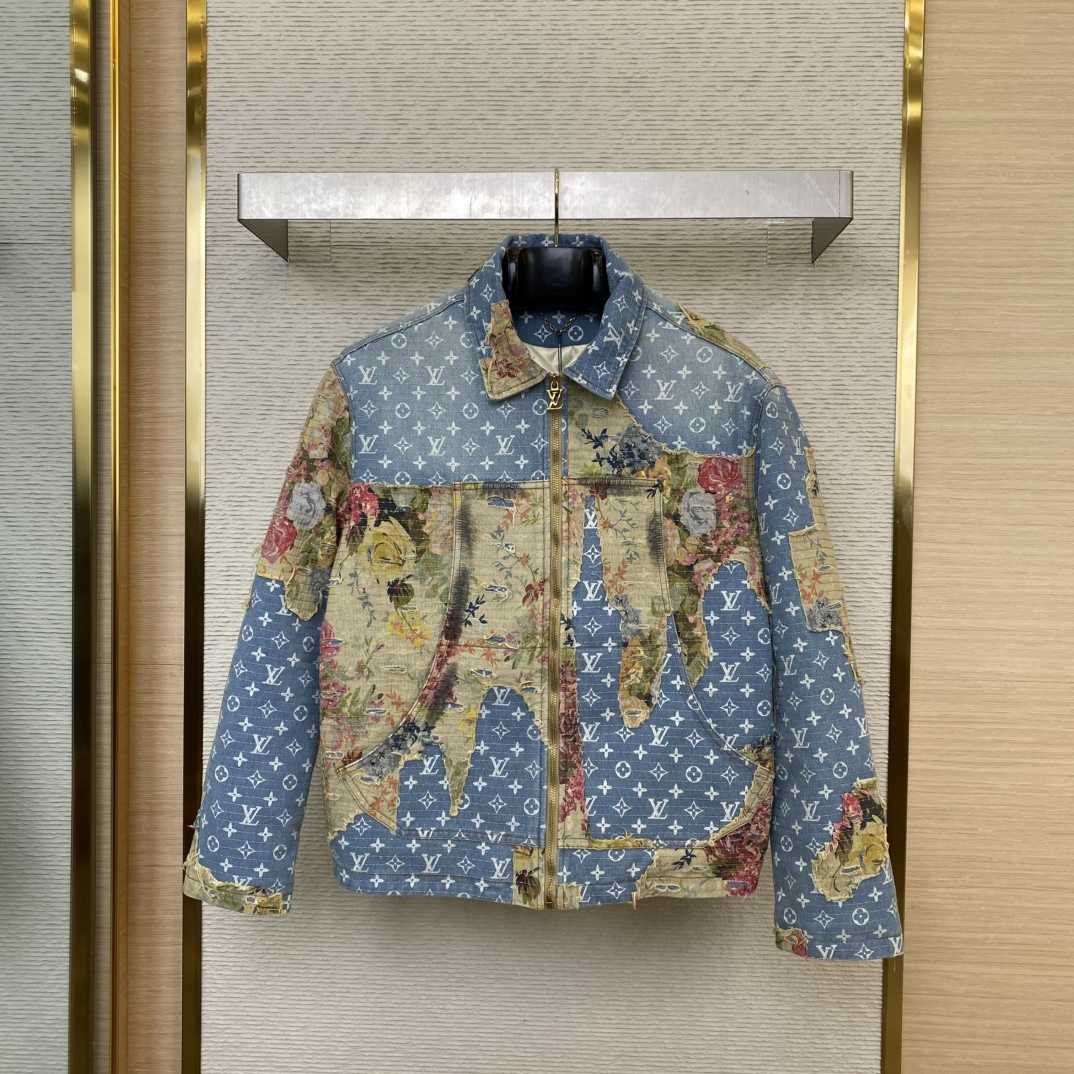 Louis Vuitton Destroyed Workwear Denim Jacket  1AAGQG - FashionPlug