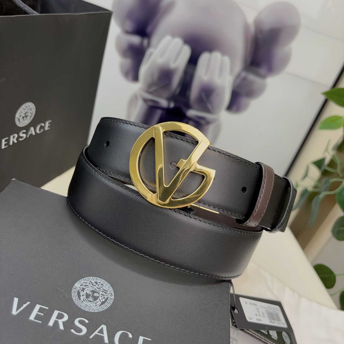 Versace Leather Belt   40mm - FashionPlug