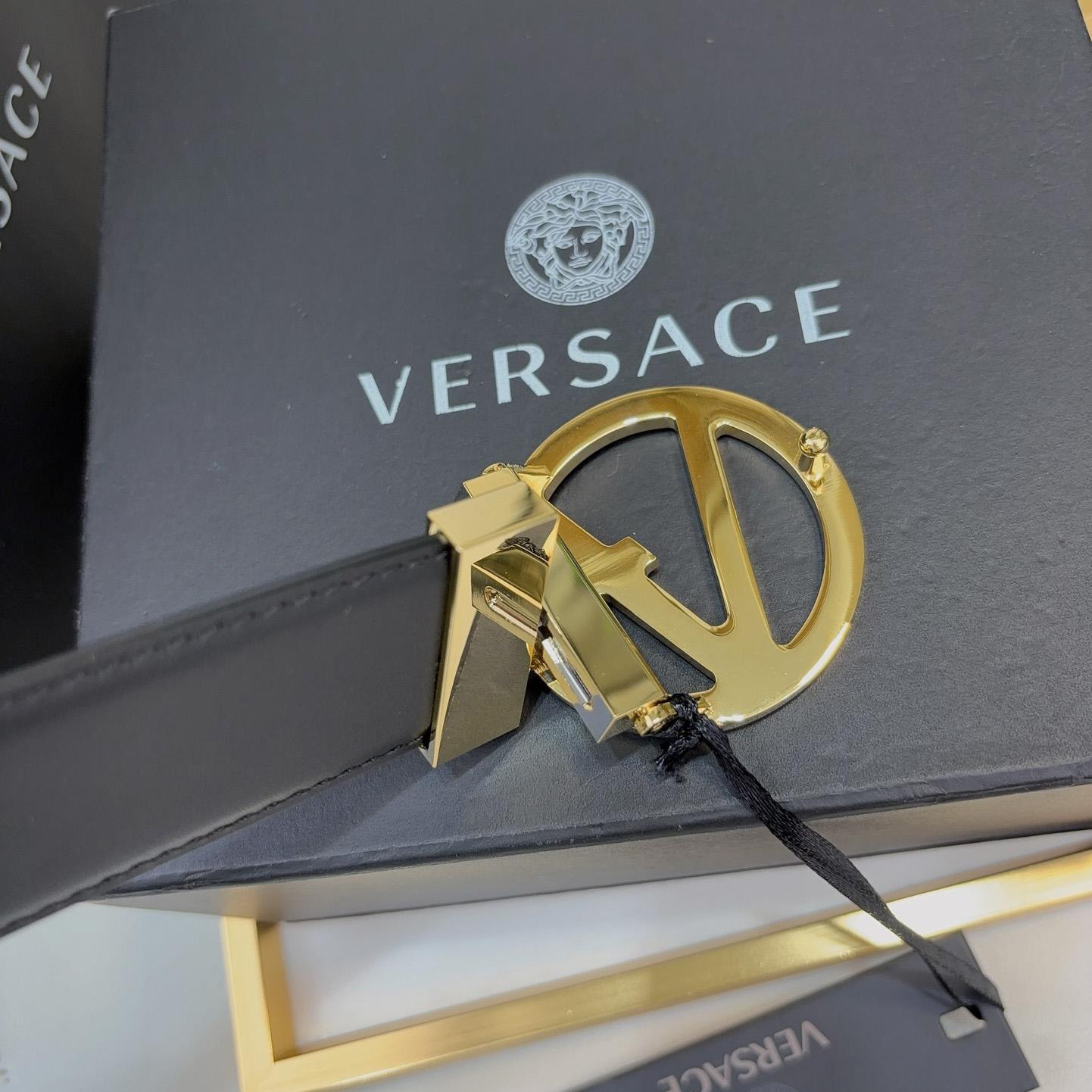 Versace Leather Belt   40mm - FashionPlug